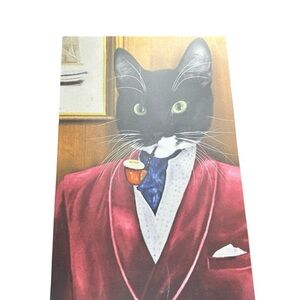 Elegant Cat Portrait in Red Suit (Used - Good Condition) 🐈